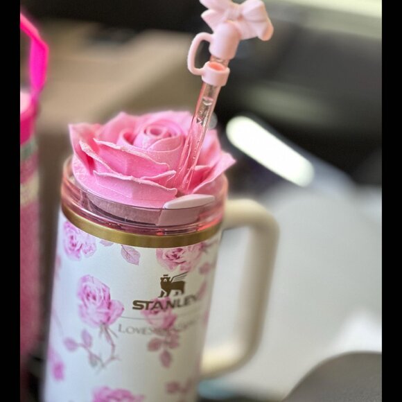3D Rose Tumbler Topper that fit the Stanley x Love Shack Fancy Stanley lid - Picture 1 of 13